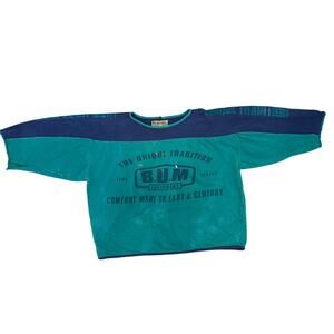 Vintage B.U.M. Equipment 1993 Unique tradition retro boxy baggy 3/4 sleeve